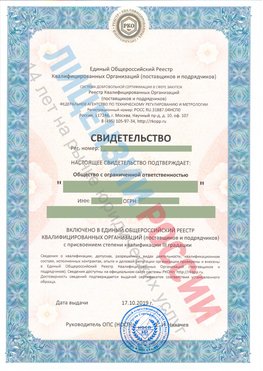 Свидетельство о включении в единый общероссийский реестр квалифицированных организаций Апрелевка Свидетельство РКОпп