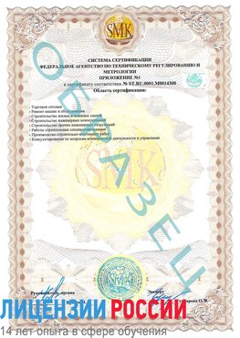 Образец сертификата соответствия (приложение) Апрелевка Сертификат OHSAS 18001
