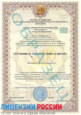 Образец сертификата соответствия аудитора Апрелевка Сертификат ISO 13485
